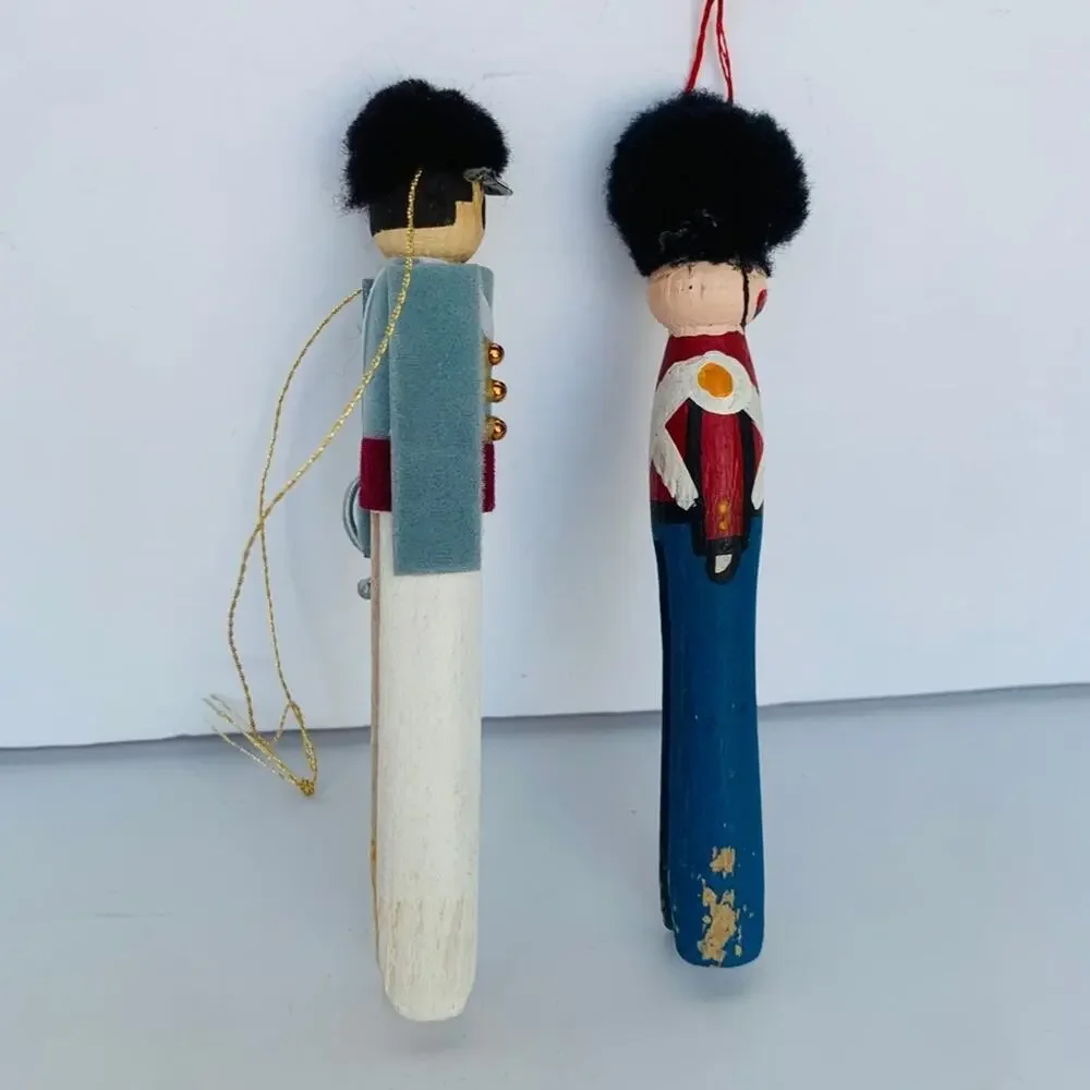 Vintage Clothes Pin Soldier Ornaments